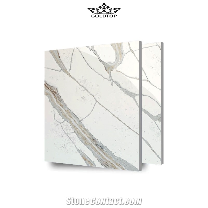 Goldtop Quartz 5072 Calacatta Stella Calacatta Quartz Slabs