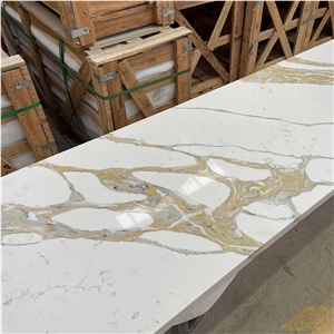 Goldtop Quartz 5072 Calacatta Stella Calacatta Quartz Slabs