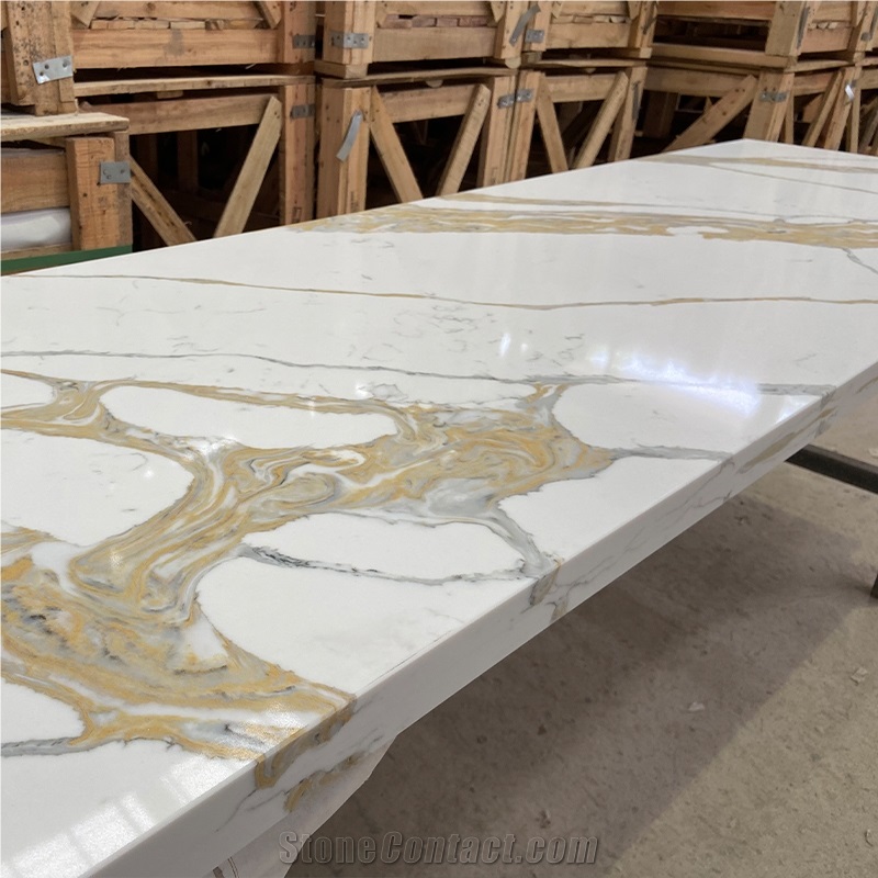 Goldtop Quartz 5072 Calacatta Stella Calacatta Quartz Slabs