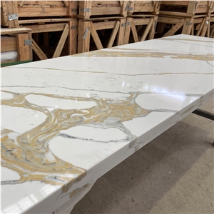 Goldtop Quartz 5072 Calacatta Stella Calacatta Quartz Slabs