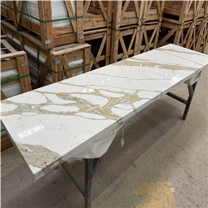 Goldtop Quartz 5072 Calacatta Stella Calacatta Quartz Slabs