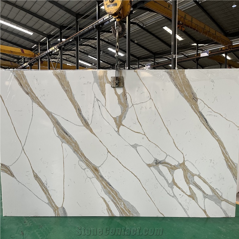 Goldtop Quartz 5072 Calacatta Stella Calacatta Quartz Slabs