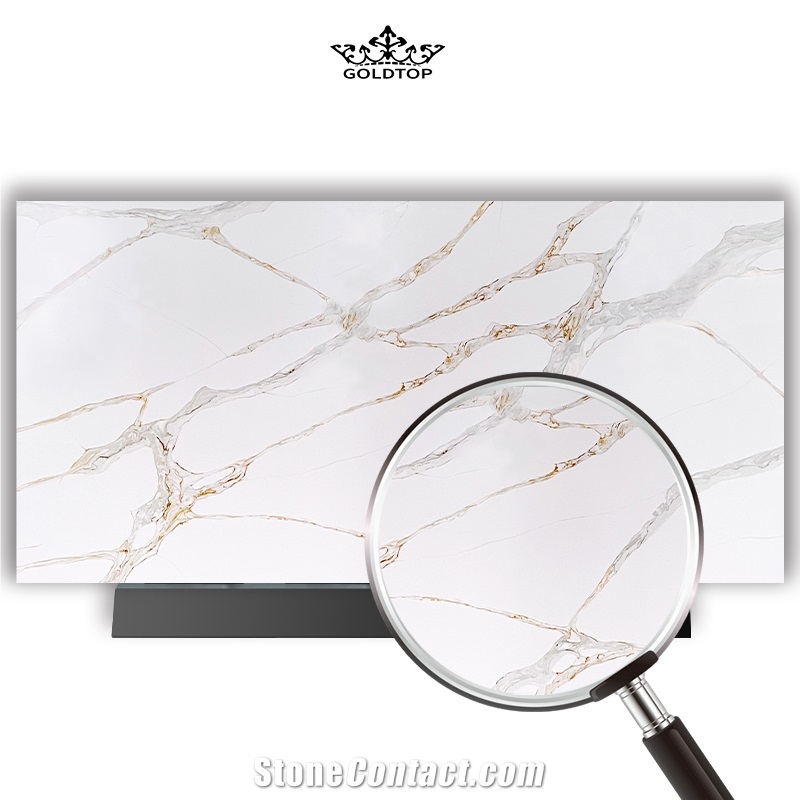 Goldtop Quartz 5075 Calacatta Primo Calacatta Gold
