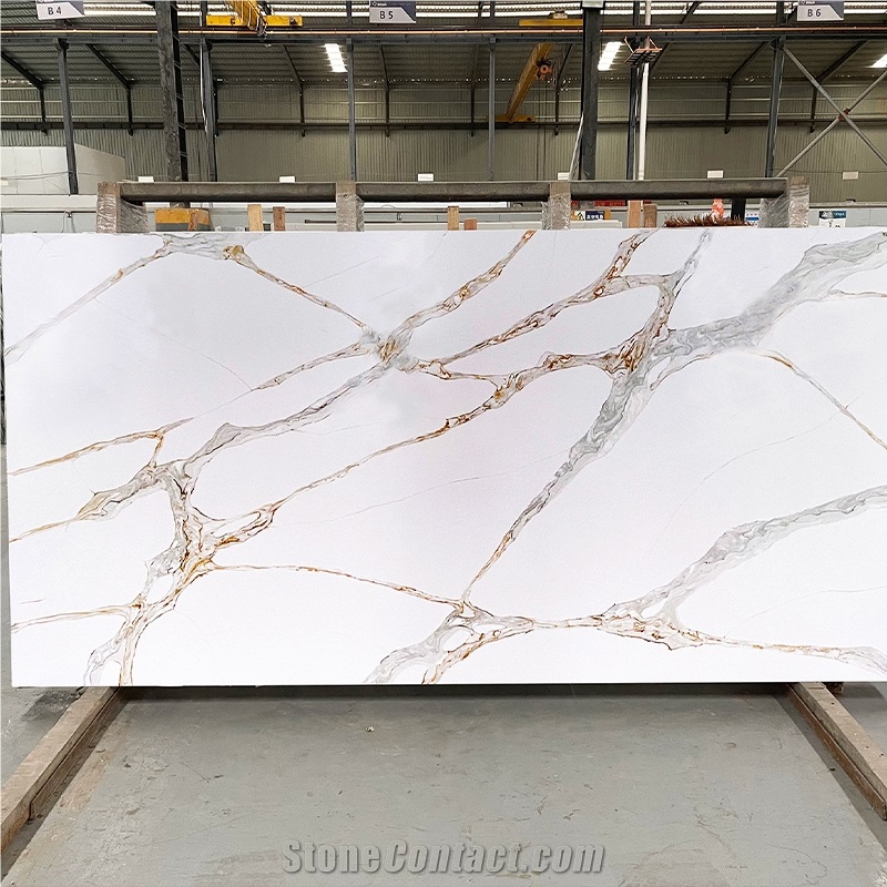 Goldtop Quartz 5075 Calacatta Primo Calacatta Gold