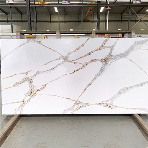 Goldtop Quartz 5075 Calacatta Primo Calacatta Gold