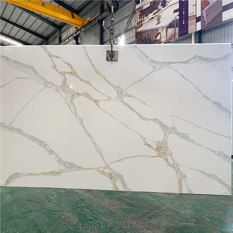 Goldtop Quartz 5075 Calacatta Primo Calacatta Gold