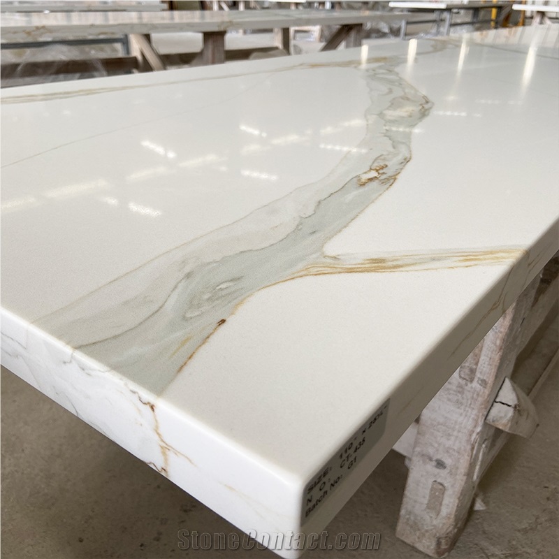 Goldtop Quartz 5075 Calacatta Primo Calacatta Gold