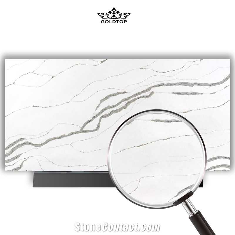 Slab Quartz Artificial Stone Like Marble Slab Look