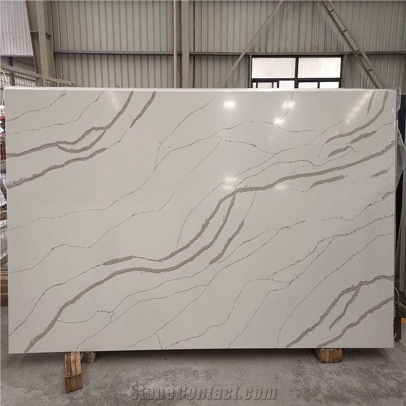 Slab Quartz Artificial Stone Like Marble Slab Look