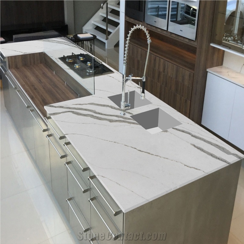Slab Quartz Artificial Stone Like Marble Slab Look