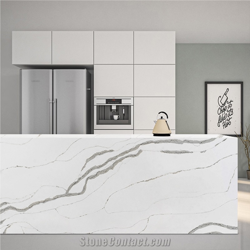 Slab Quartz Artificial Stone Like Marble Slab Look