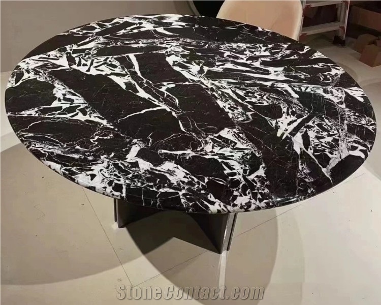 Napoleon Black Natural Marble Stone Slab Tiles Table Top