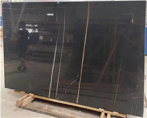 Natural Black Stone Noir Aziza Marble Slab