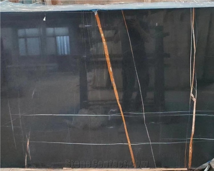 Natural Black Stone Noir Aziza Marble Slab