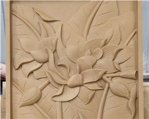 Natural Yellow Sandstone Stone Wall Cladding Wooden Tile