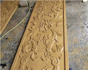 Natural Yellow Sandstone Stone Wall Cladding Wooden Tile