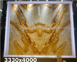 Natural Yellow Stone Polished Giallo Macaubas Quartzite Slab