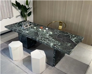 Polished Green Marble Natural Stone Coffee Table Tea Table