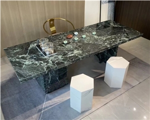 Polished Green Marble Natural Stone Coffee Table Tea Table