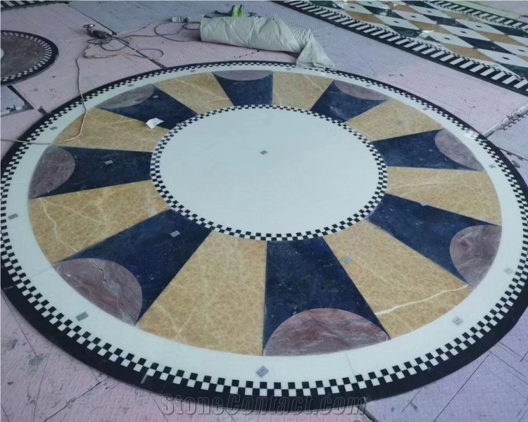 Stone Floor Marble Wall Medallions Waterjet Pattern Tiles