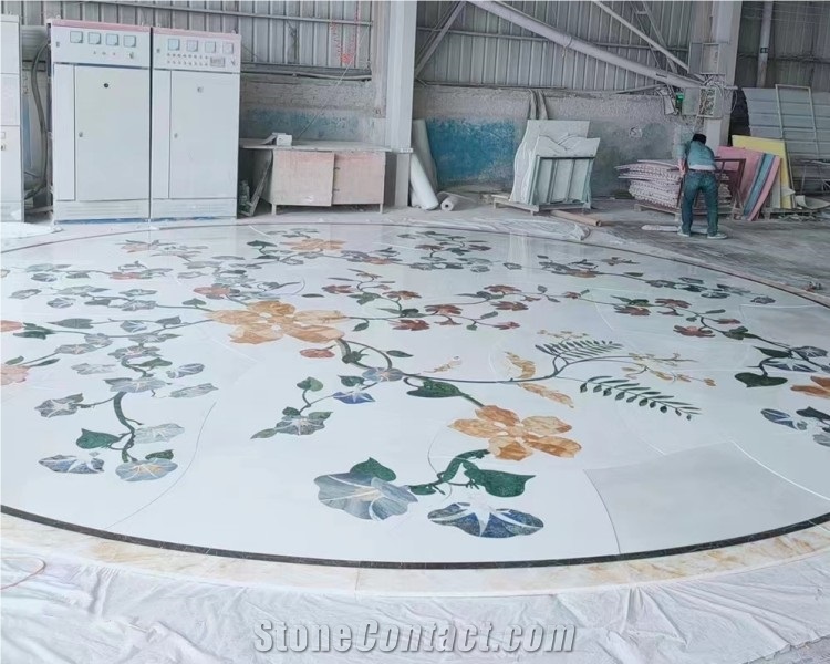 Stone Floor Marble Wall Medallions Waterjet Pattern Tiles