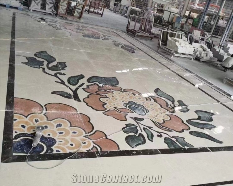 Stone Floor Marble Wall Medallions Waterjet Pattern Tiles