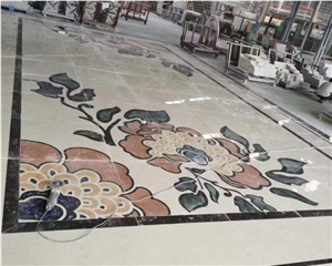 Stone Floor Marble Wall Medallions Waterjet Pattern Tiles