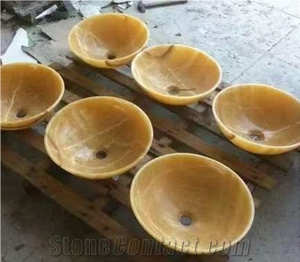 China Honey Onyx Stone Basin, Stone Sink