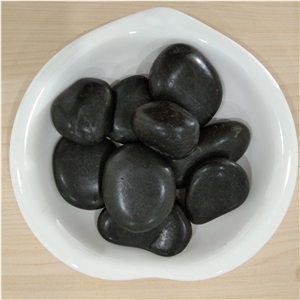 High Polished Black River Pebble Stone