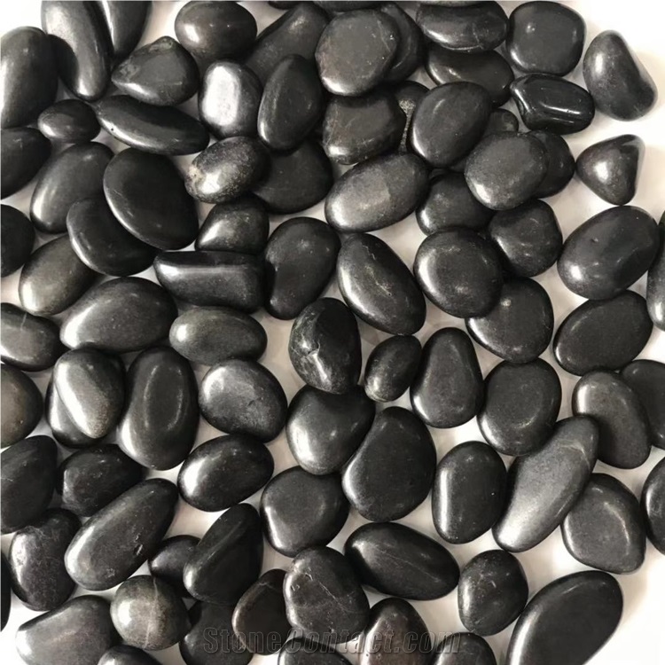 High Polished Black River Pebble Stone