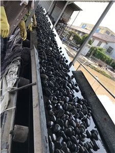 High Polished Black River Pebble Stone