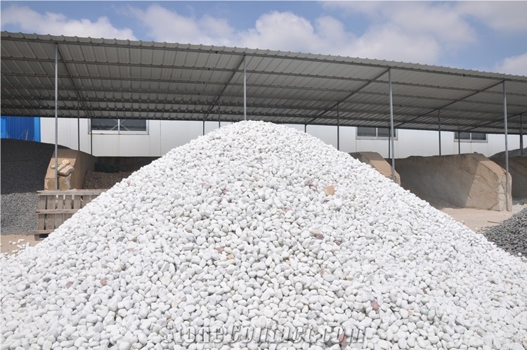 Snow White Pebble Stone DL-001 Tumbled Stone