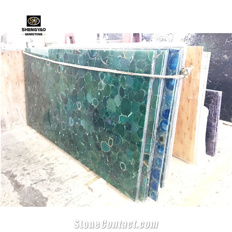 Blue/Green Semi Precious Agate Slab Wholesale