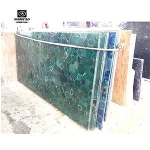 Blue/Green Semi Precious Agate Slab Wholesale