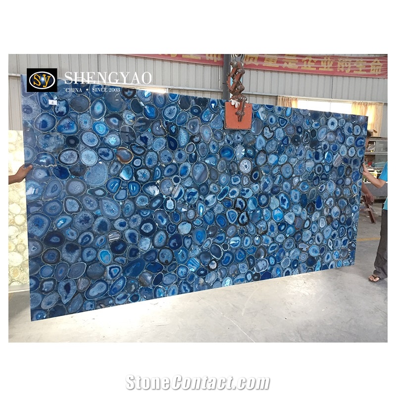 Blue/Green Semi Precious Agate Slab Wholesale