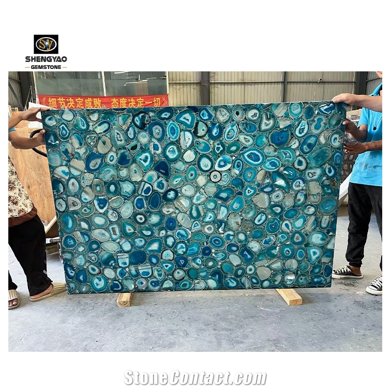 Blue/Green Semi Precious Agate Slab Wholesale