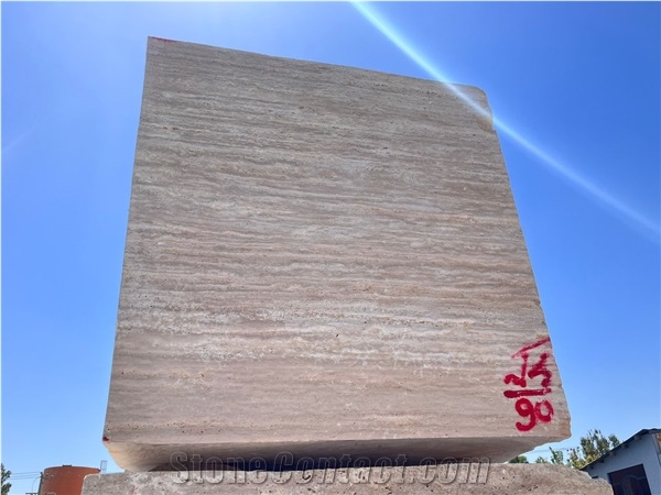 Cream Travertine Blocks Type A,(Persian, Iran)