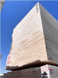 Cream Travertine Blocks Type A,(Persian, Iran)