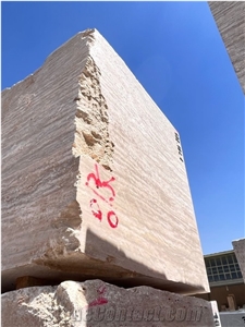 Cream Travertine Blocks Type A,(Persian, Iran)