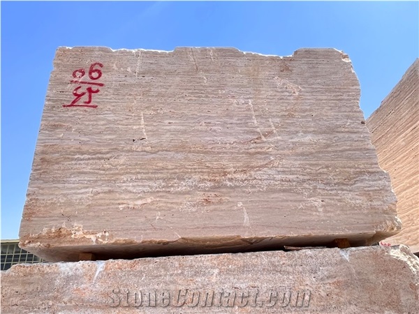 Cream Travertine Blocks Type A,(Persian, Iran)