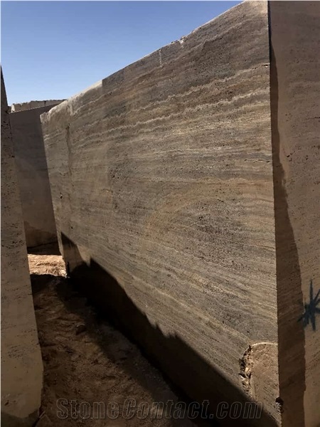 Silver Travertine Block Type T (Persian, Iran)