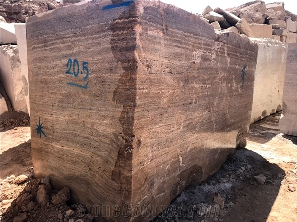 Silver Travertine Block Type T (Persian, Iran)