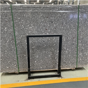 Alba Grey Terrazzo Stone Slab Tile For Interior Floor Design