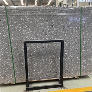Alba Grey Terrazzo Stone Slab Tile For Interior Floor Design