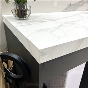 Bathroom Vanity With Sink Use Calacatta White Sintered Stone