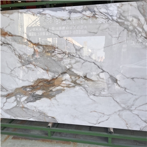 Calacatta Gold Nano Stone Slab For Home Floor And Wall Decor