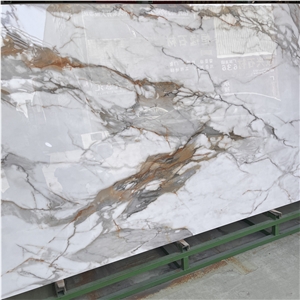 Calacatta Gold Nano Stone Slab For Home Floor And Wall Decor
