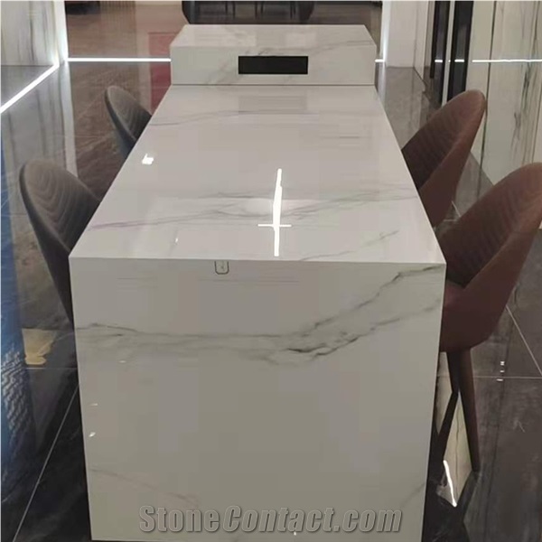 Calacatta White Sintered Stone Countertop For Kitchen Decor