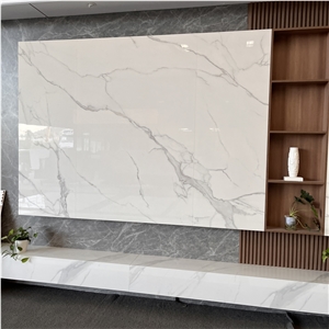 Calacatta White Sintered Stone TV Background Wall For Home