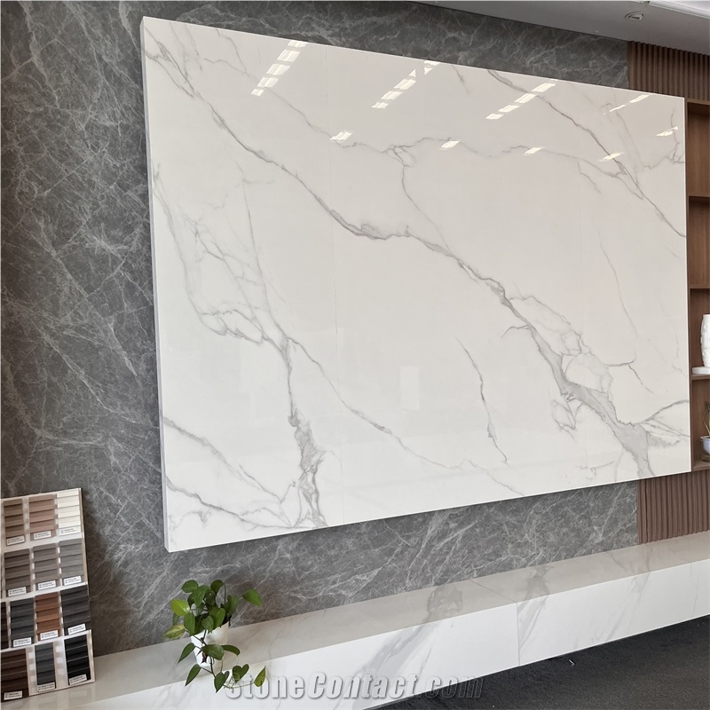 Calacatta White Sintered Stone TV Background Wall For Home